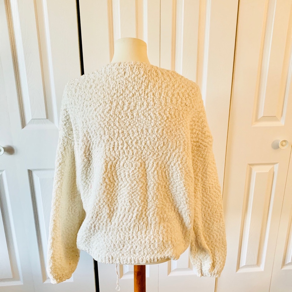 Anthropologie Ruby Moon White and Gold Sweater XL - Picture 2 of 4